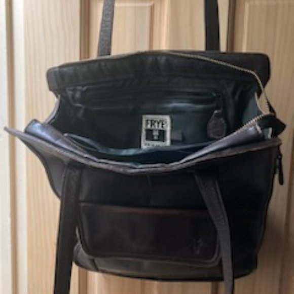 Frye brown leather cool vintage tote work bag - Picture 5 of 12